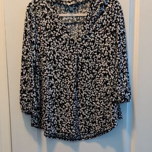 Vince Camuto Black and White Floral Top